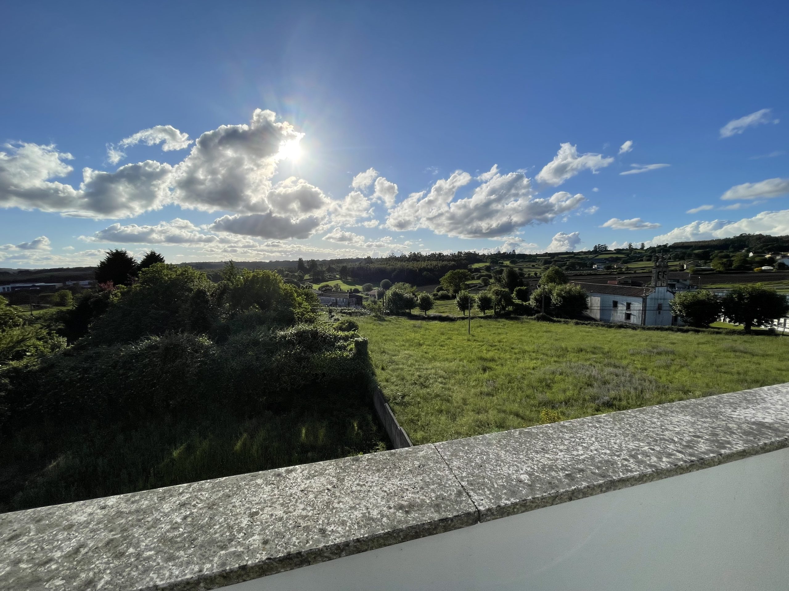 La vista dal terrazzino della mia stanza a Arzua